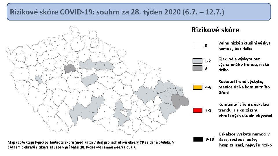 Rizikové skóre COVID-19: souhrn za 28. týden 2020 (6. 7. – 12. 7. )