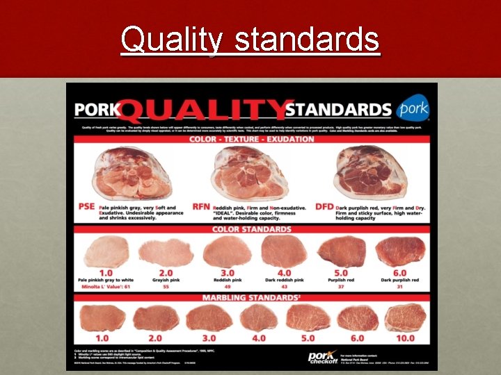 Quality standards 