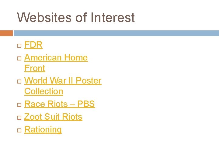 Websites of Interest FDR American Home Front World War II Poster Collection Race Riots