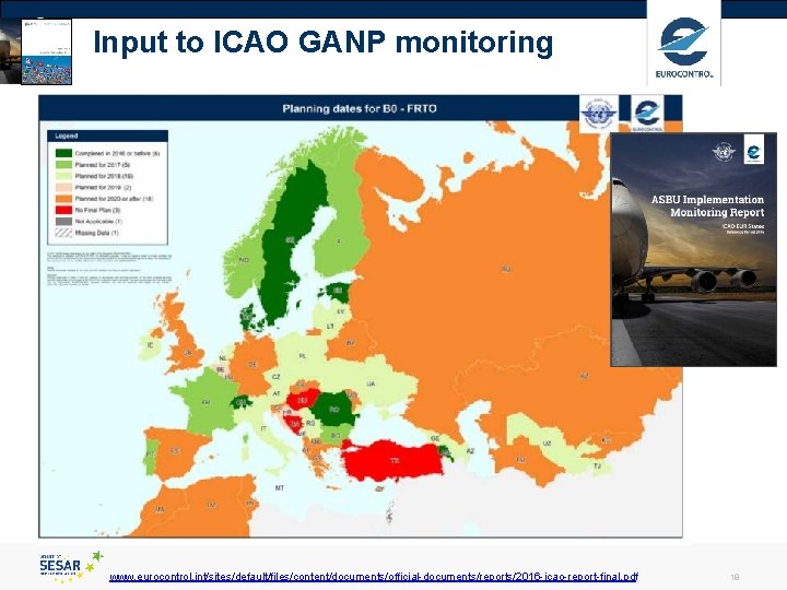 Input to ICAO GANP monitoring www. eurocontrol. int/sites/default/files/content/documents/official-documents/reports/2016 -icao-report-final. pdf 18 