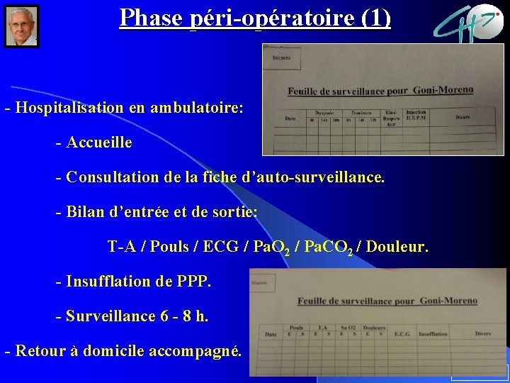 Phase péri-opératoire (1) - Hospitalisation en ambulatoire: - Accueille - Consultation de la fiche