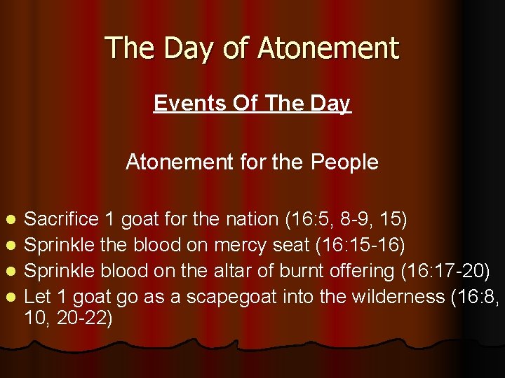 The Day of Atonement Events Of The Day Atonement for the People Sacrifice 1