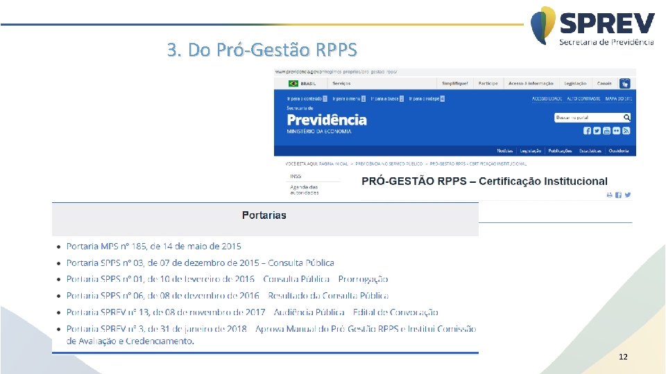 3. Do Pró-Gestão RPPS 12 