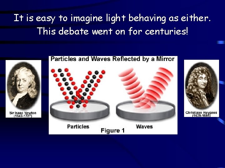 It is easy to imagine light behaving as either. This debate went on for