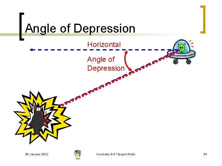 Angle of Depression Horizontal Angle of Depression 09 January 2022 Geometry 9. 4 Tangent