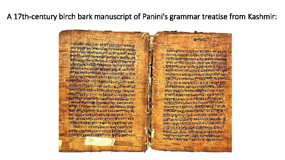 A 17 th-century birch bark manuscript of Panini's grammar treatise from Kashmir: 