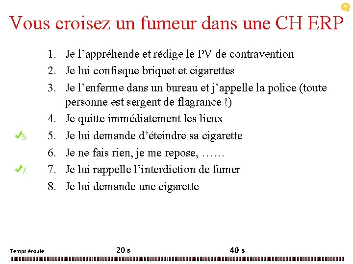 Vous croisez un fumeur dans une CH ERP 1. Je l’appréhende et rédige le