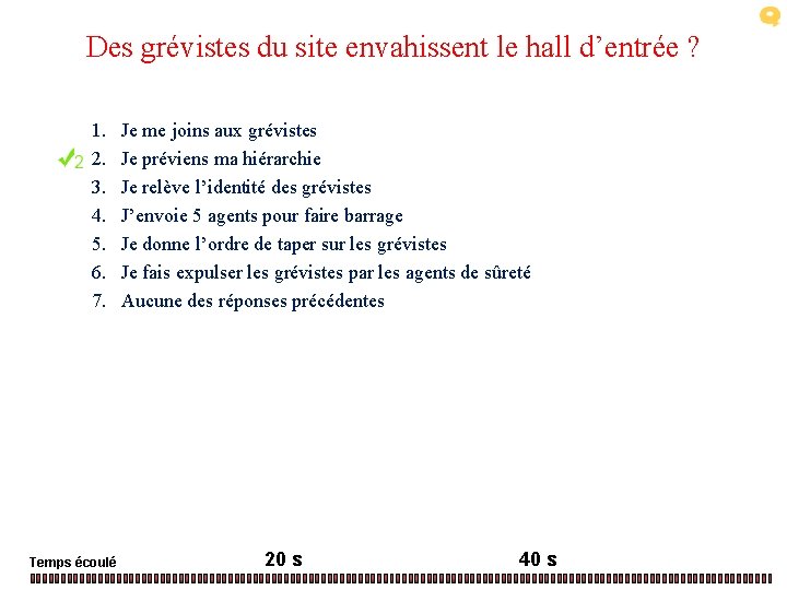 Des grévistes du site envahissent le hall d’entrée ? 1. 2. 3. 4. 5.