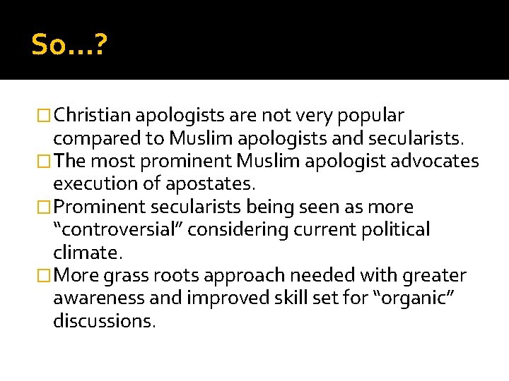 2018 WLHS Counter apologetics What is apologetics Definition