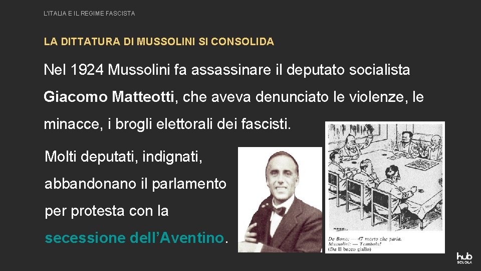 L’ITALIA E IL REGIME FASCISTA LA DITTATURA DI MUSSOLINI SI CONSOLIDA Nel 1924 Mussolini