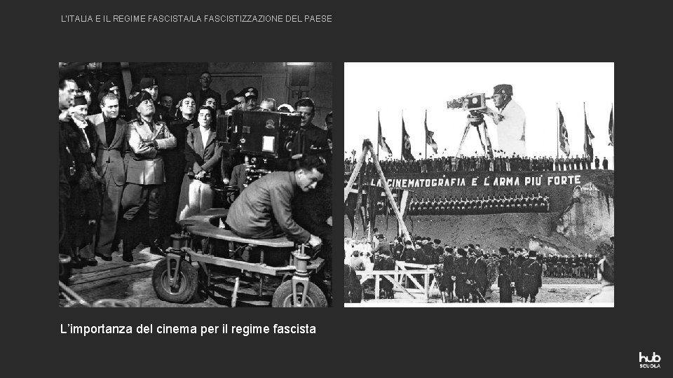 L’ITALIA E IL REGIME FASCISTA/LA FASCISTIZZAZIONE DEL PAESE L’importanza del cinema per il regime