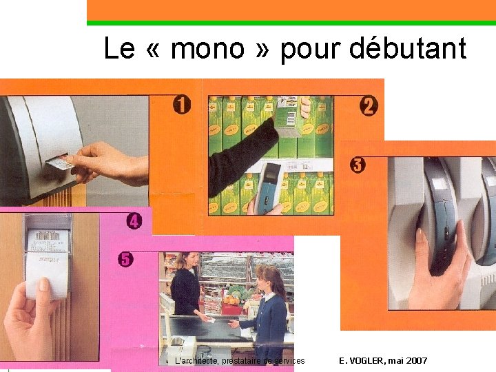 Le « mono » pour débutant L’architecte, prestataire de services E. VOGLER, mai 2007