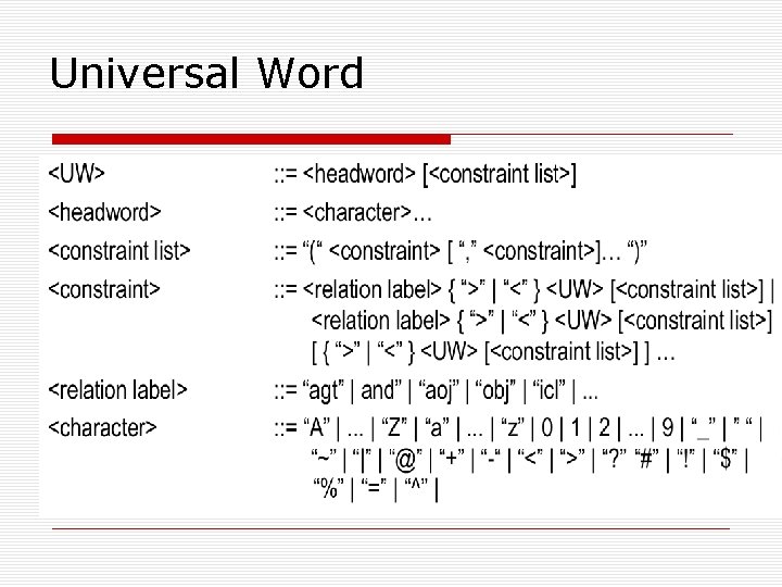 Universal Word 