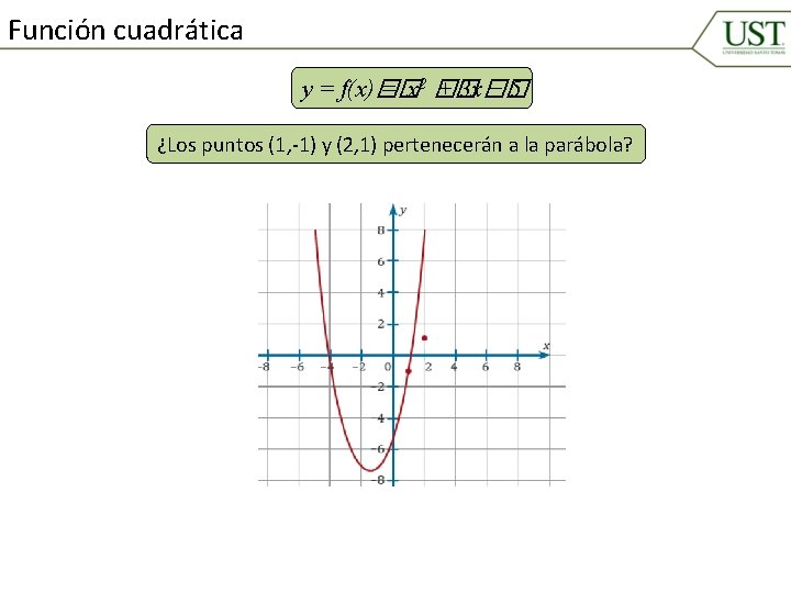 Función cuadrática y = f(x)� =� x 2 � +� 3 x� −� 5