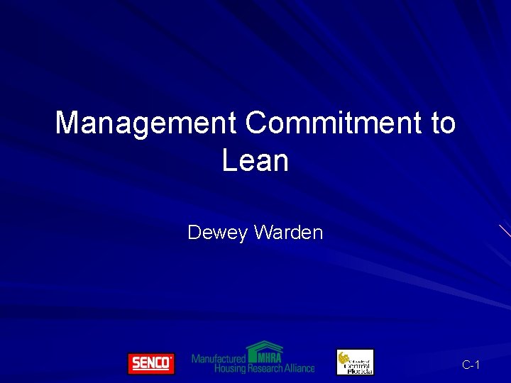 Management Commitment to Lean Dewey Warden C-1 