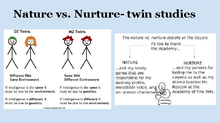 Nature vs. Nurture- twin studies 