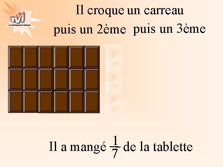 Les mathématiques autrement Il croque un carreau puis un 2ème puis un 3ème 1