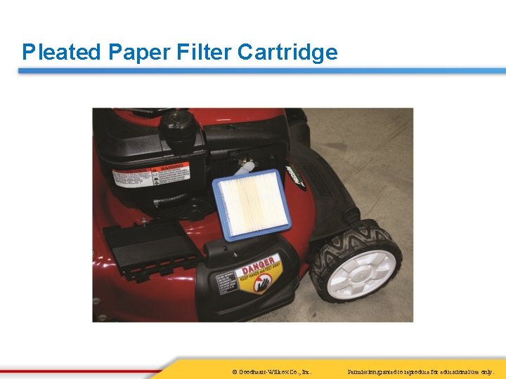 Pleated Paper Filter Cartridge © Goodheart-Willcox Co. , Inc. Permission granted to reproduce for