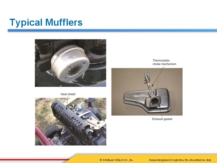 Typical Mufflers © Goodheart-Willcox Co. , Inc. Permission granted to reproduce for educational use