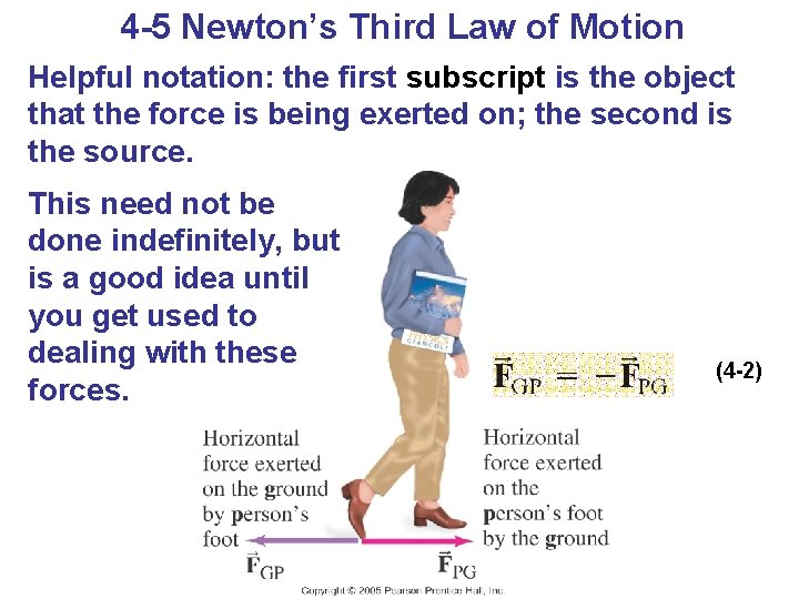 4 -5 Newton’s Third Law of Motion Helpful notation: the first subscript is the