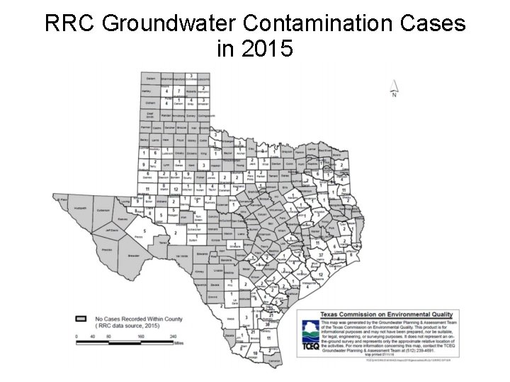 RRC Groundwater Contamination Cases in 2015 