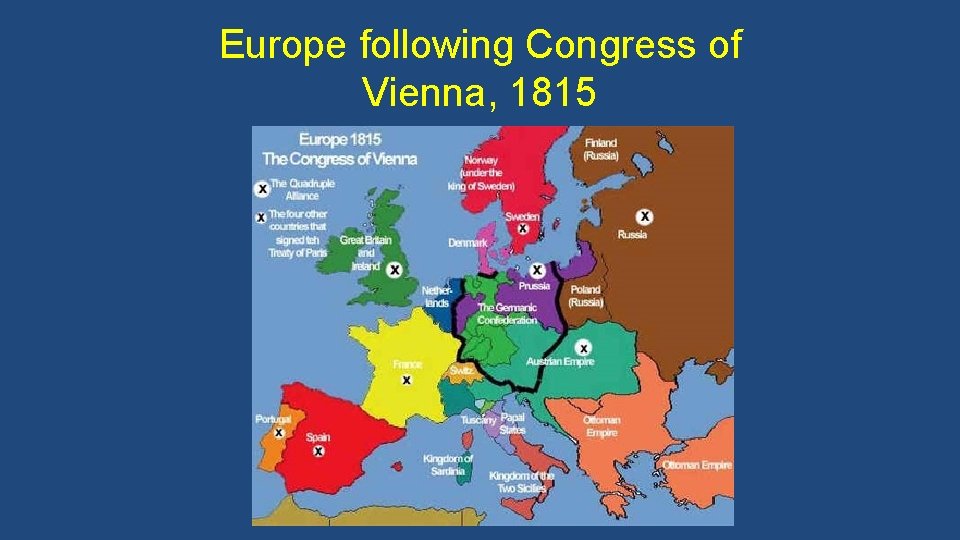 Europe following Congress of Vienna, 1815 