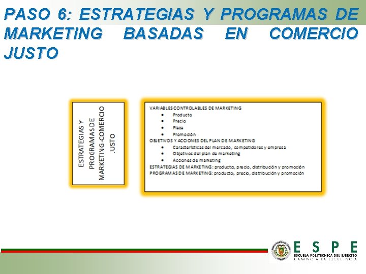 PASO 6: ESTRATEGIAS Y PROGRAMAS DE MARKETING BASADAS EN COMERCIO JUSTO PASO 6: ESTRATEGIAS Y PROGRAMAS DE MARKETING BASADAS EN COMERCIO JUSTO