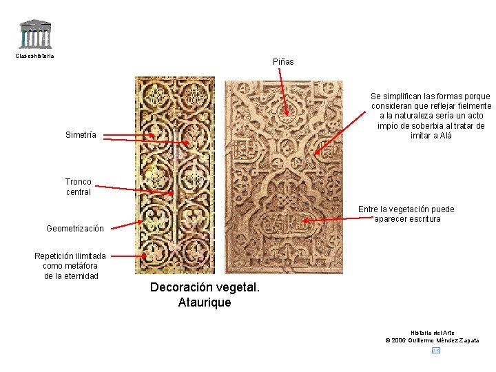 Claseshistoria Piñas Se simplifican las formas porque consideran que reflejar fielmente a la naturaleza