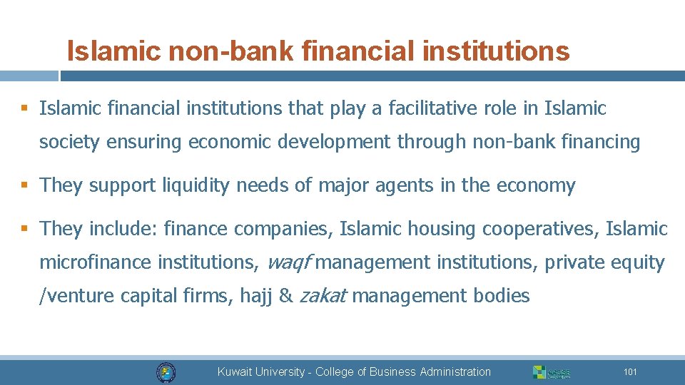 Islamic non-bank financial institutions § Islamic financial institutions that play a facilitative role in