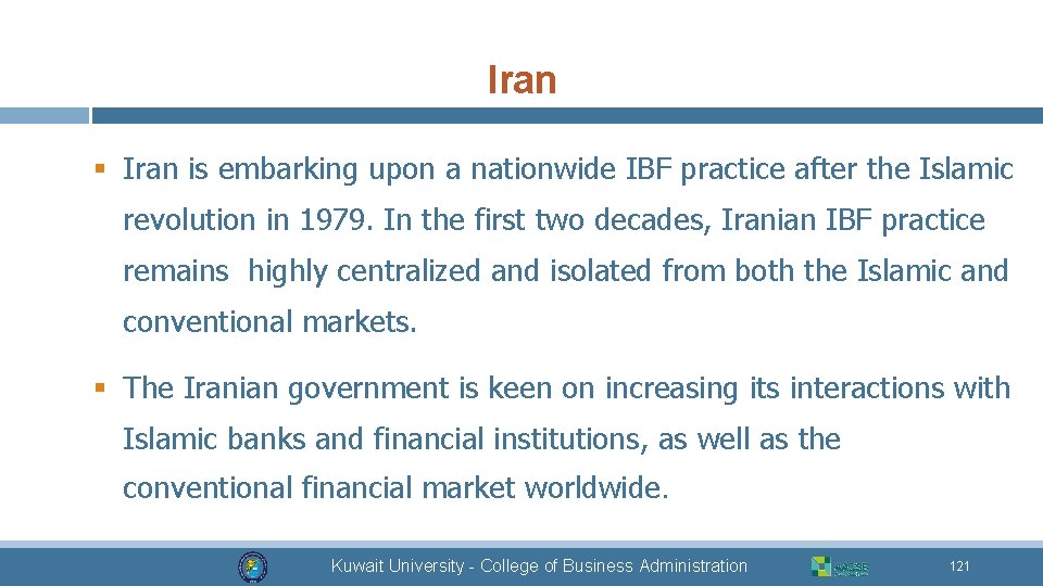 Iran § Iran is embarking upon a nationwide IBF practice after the Islamic revolution
