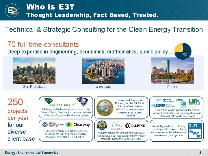 Who is E 3? Thought Leadership, Fact Based, Trusted. Technical & Strategic Consulting for