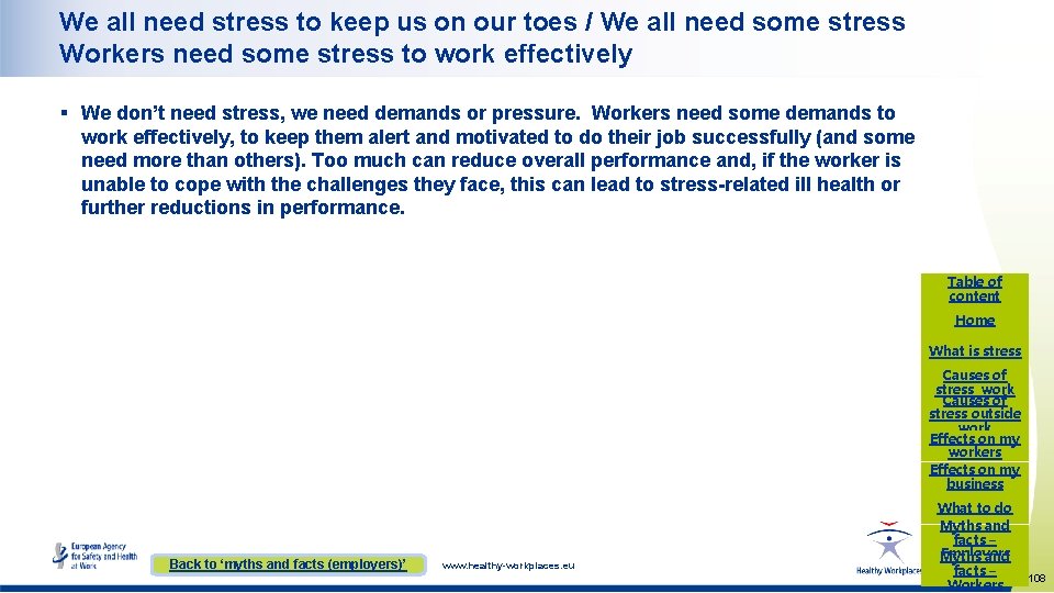 We all need stress to keep us on our toes / We all need