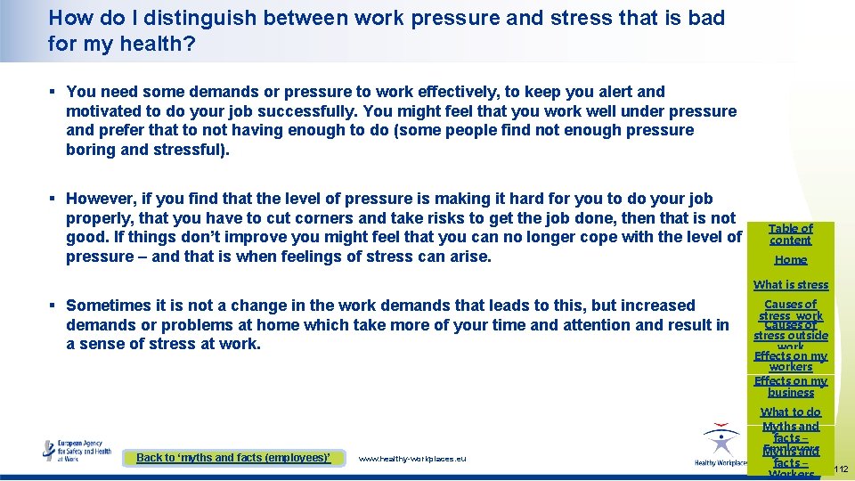 How do I distinguish between work pressure and stress that is bad for my
