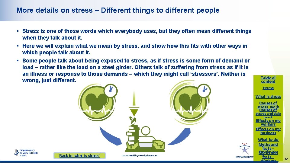 More details on stress – Different things to different people § Stress is one