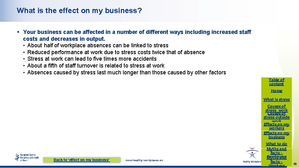 What is the effect on my business? § Your business can be affected in
