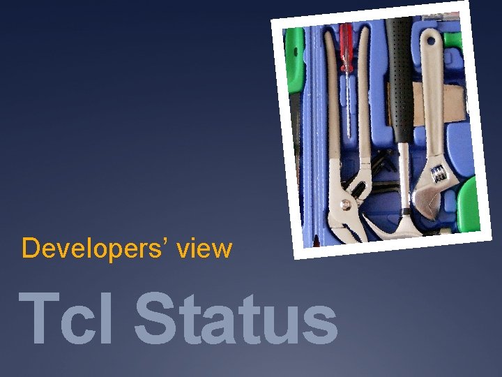 Developers’ view Tcl Status 