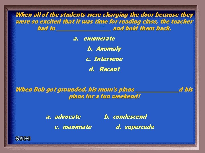 When all of the students were charging the door because they were so excited