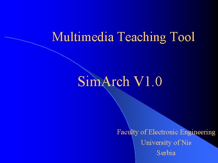Multimedia Teaching Tool Sim Arch V 1 0