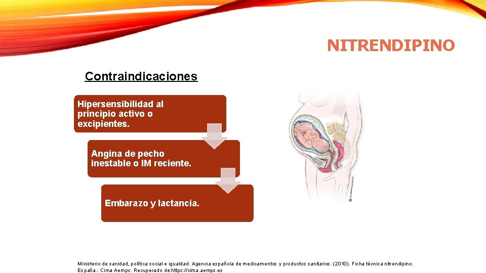 NITRENDIPINO Contraindicaciones Hipersensibilidad al principio activo o excipientes. Angina de pecho inestable o IM NITRENDIPINO Contraindicaciones Hipersensibilidad al principio activo o excipientes. Angina de pecho inestable o IM