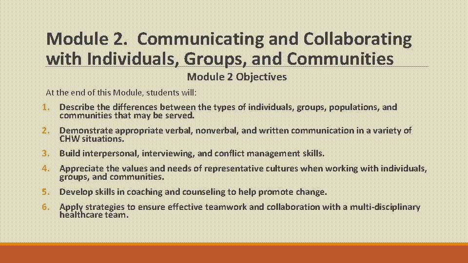 Module 2. Communicating and Collaborating with Individuals, Groups, and Communities Module 2 Objectives At