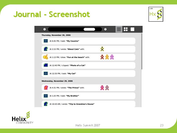 Journal - Screenshot Helix Summit 2007 23 