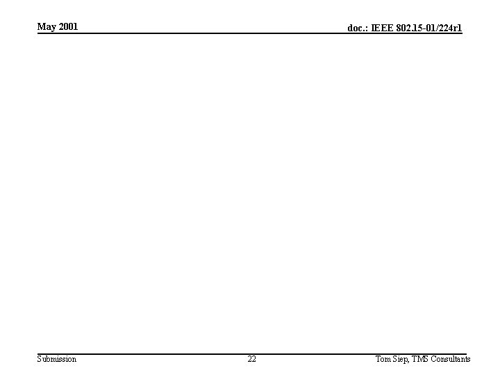 May 2001 Submission doc. : IEEE 802. 15 -01/224 r 1 22 Tom Siep,