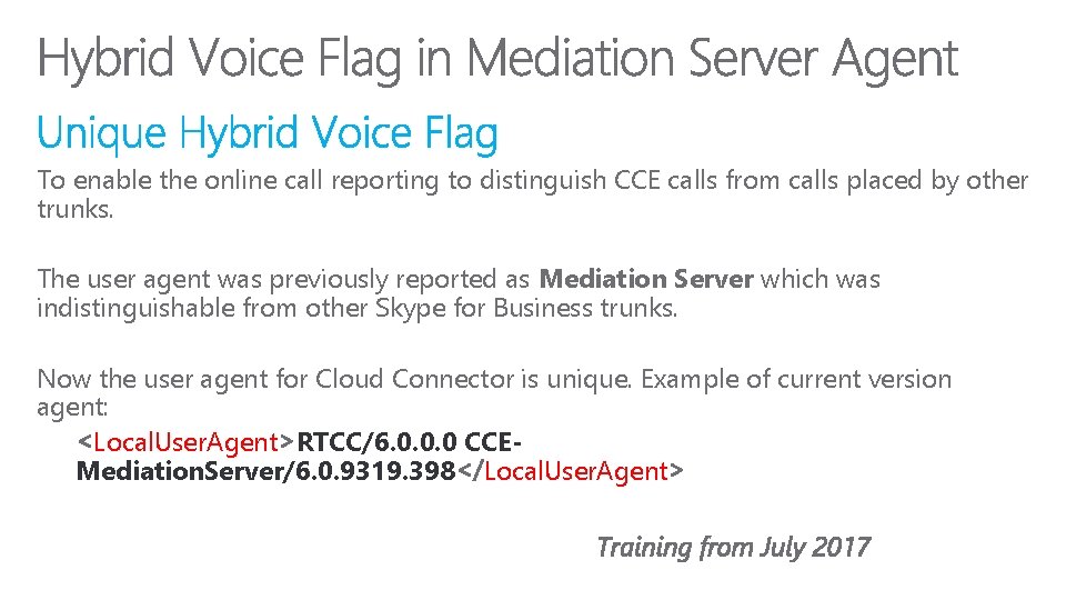 To enable the online call reporting to distinguish CCE calls from calls placed by