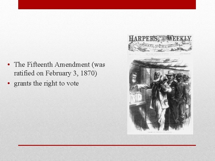 ESWBAT Understand use vocabulary for the Reconstruction Era