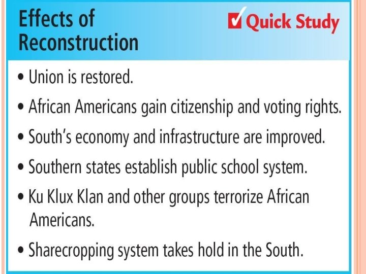 Chapter 8 The Reconstruction Era 1865 1877 Sec