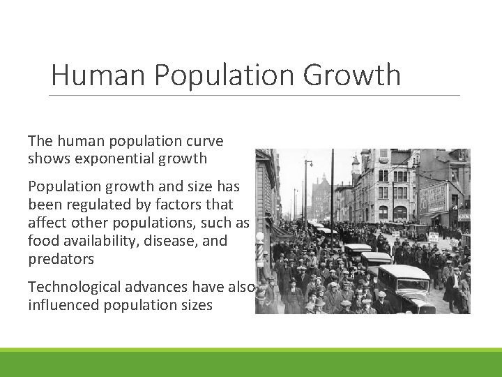 Human Population Growth The human population curve shows exponential growth Population growth and size