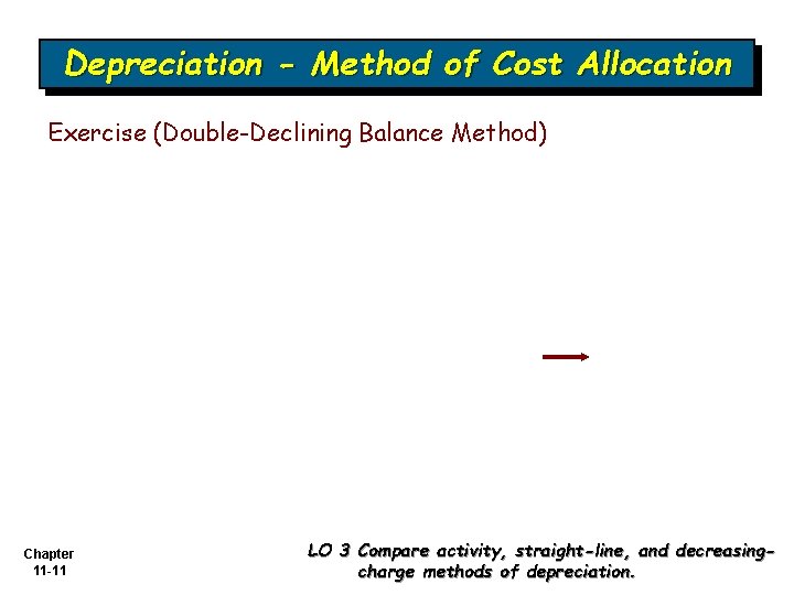 Depreciation - Method of Cost Allocation Exercise (Double-Declining Balance Method) Chapter 11 -11 LO