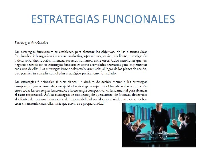 ESTRATEGIAS FUNCIONALES 