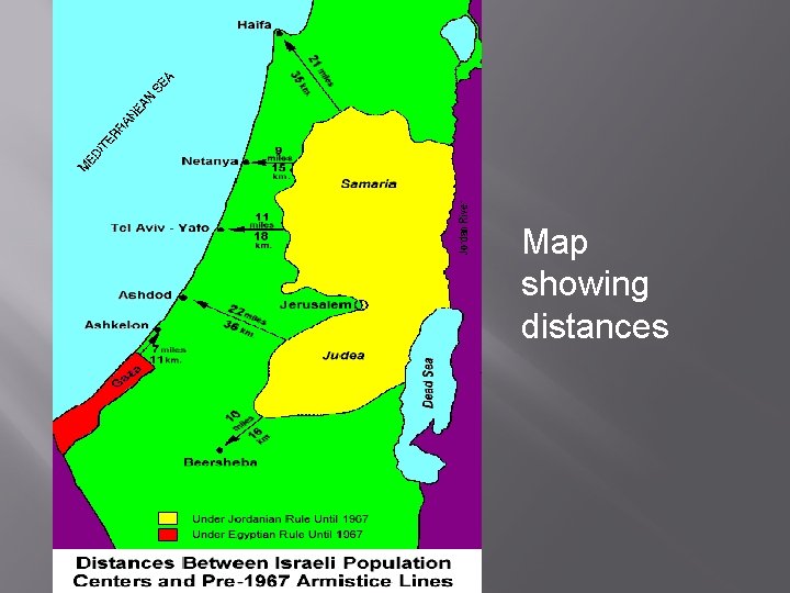 Map showing distances 