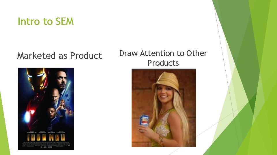 Intro to SEM Marketed as Product Draw Attention to Other Products 